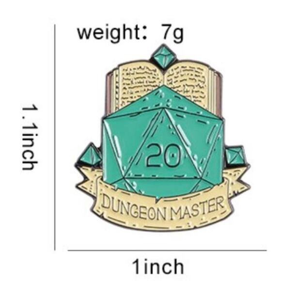 Dungeons & Dragons Dungeon Master Dice Pin Brooch - Picture 2 of 3